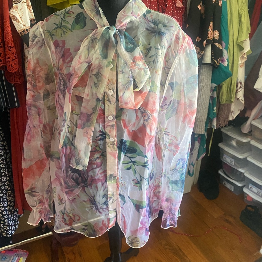 Sheer Floral Blouse from SHEIN